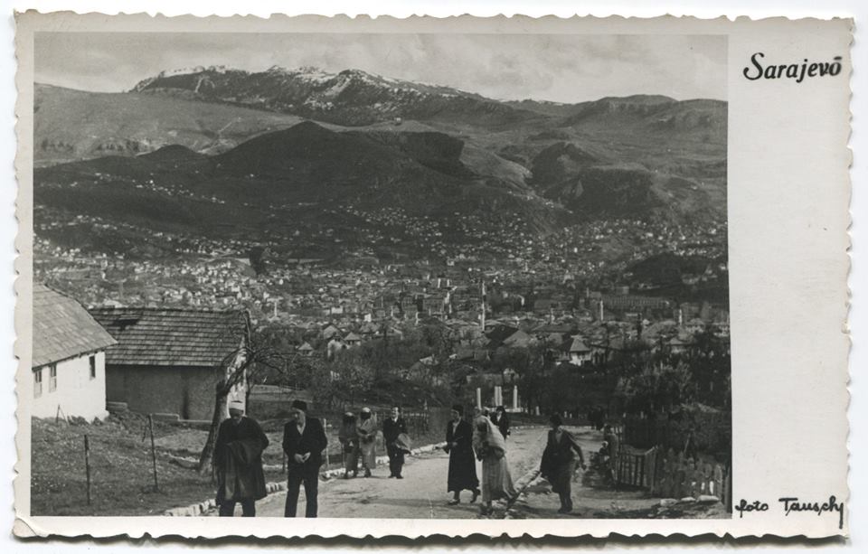 Sarajevo panorama with Mt. Trebević in the back, Estimated date: not before 1910.