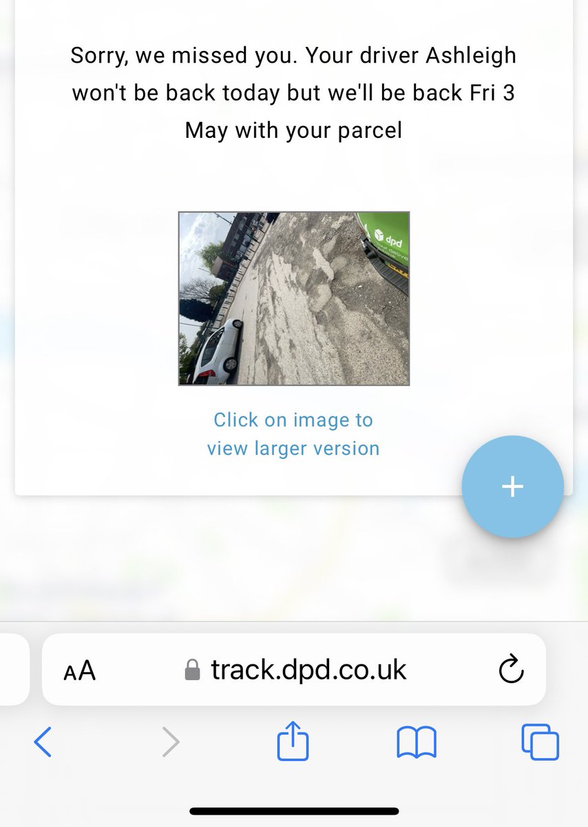 DPD are shite. “Sorry we missed you…” well perhaps because I’m not stood in the middle of some random car park. Useless bastards.