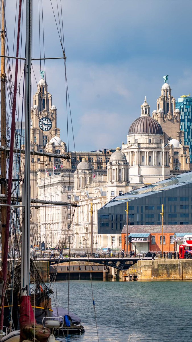Glorious view, looking north from Royal Albert Dock, Liverpool.