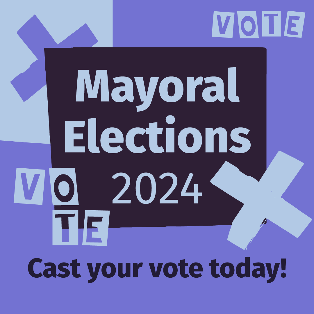 It's time to VOTE! The Mayoral Elections are taking place today and give you the chance to influence who becomes the next Mayor within the local area. 🗳 Make sure you bring a form of photo ID with you Learn more: ow.ly/vFML50RuCM2