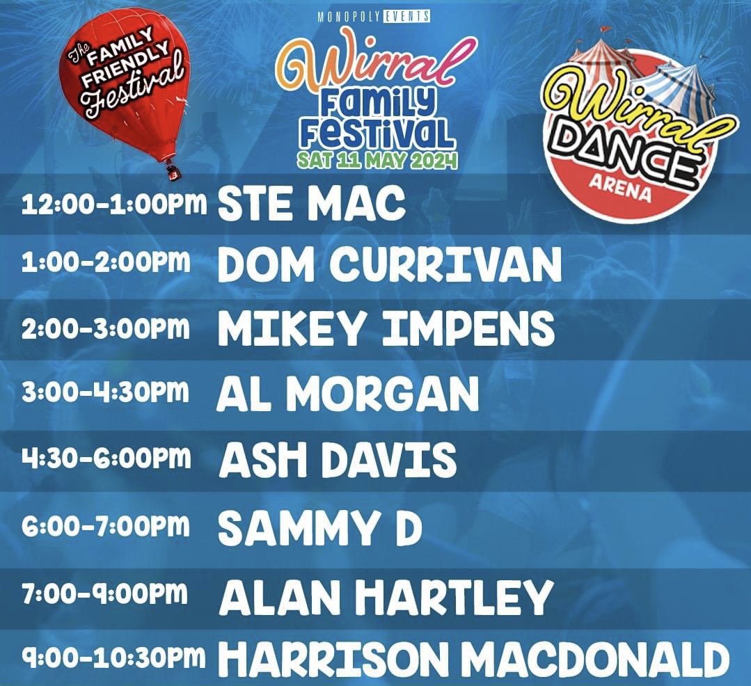 🪩 The dance arena is jam-packed with eight DJs throughout the day. Make sure you’re there to check them out. Tickets are available at wirralfest.co.uk. #TRFC #SWA