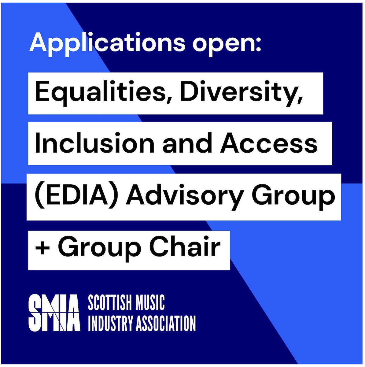 OPPORTUNITY to join @TheSMIA new EDIA Advisory Group supported by @CreativeScots Advisory Group Members = £150 for approx. half-day each second month or Advisory Group Chair = £300 for approx. full-day every second month APPLY by 5pm on 10 May at ➡ smia.org.uk/edia-group-rec…