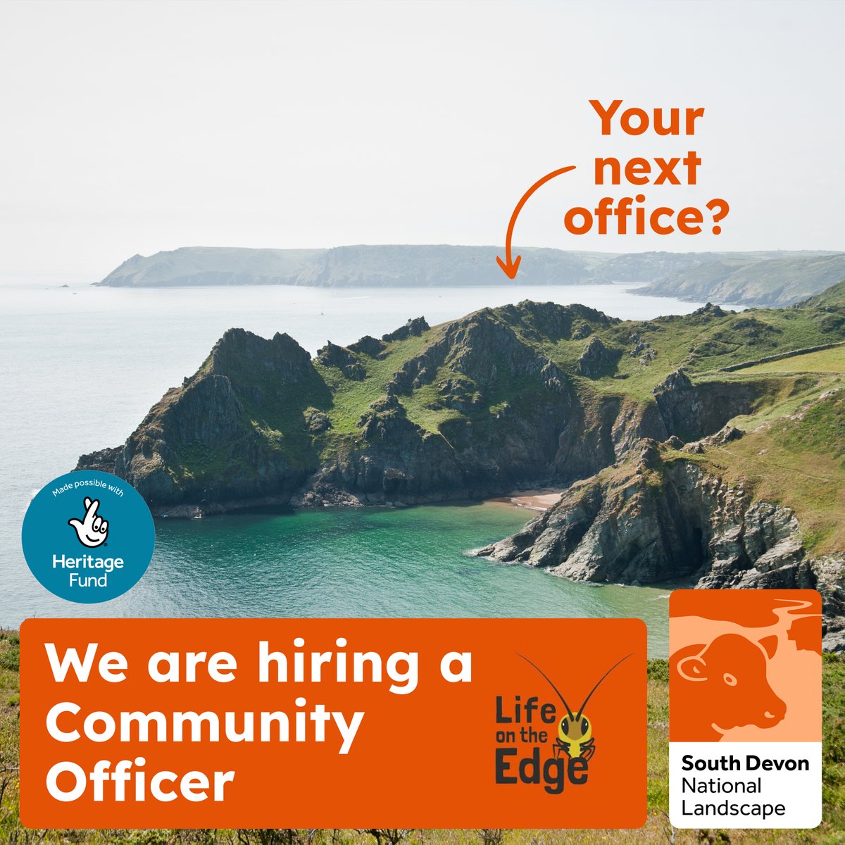 📍 Our latest exciting role, of #CommunityOfficer, is an amazing opportunity to work in one of the UK’s finest coastal landscapes

🧑‍💻 Find out more, inc how to apply ow.ly/2GcU50RnVhI

@HeritageFundUK @swcoastpath

Photo: The South Devon AONB coastline at Gammon Head