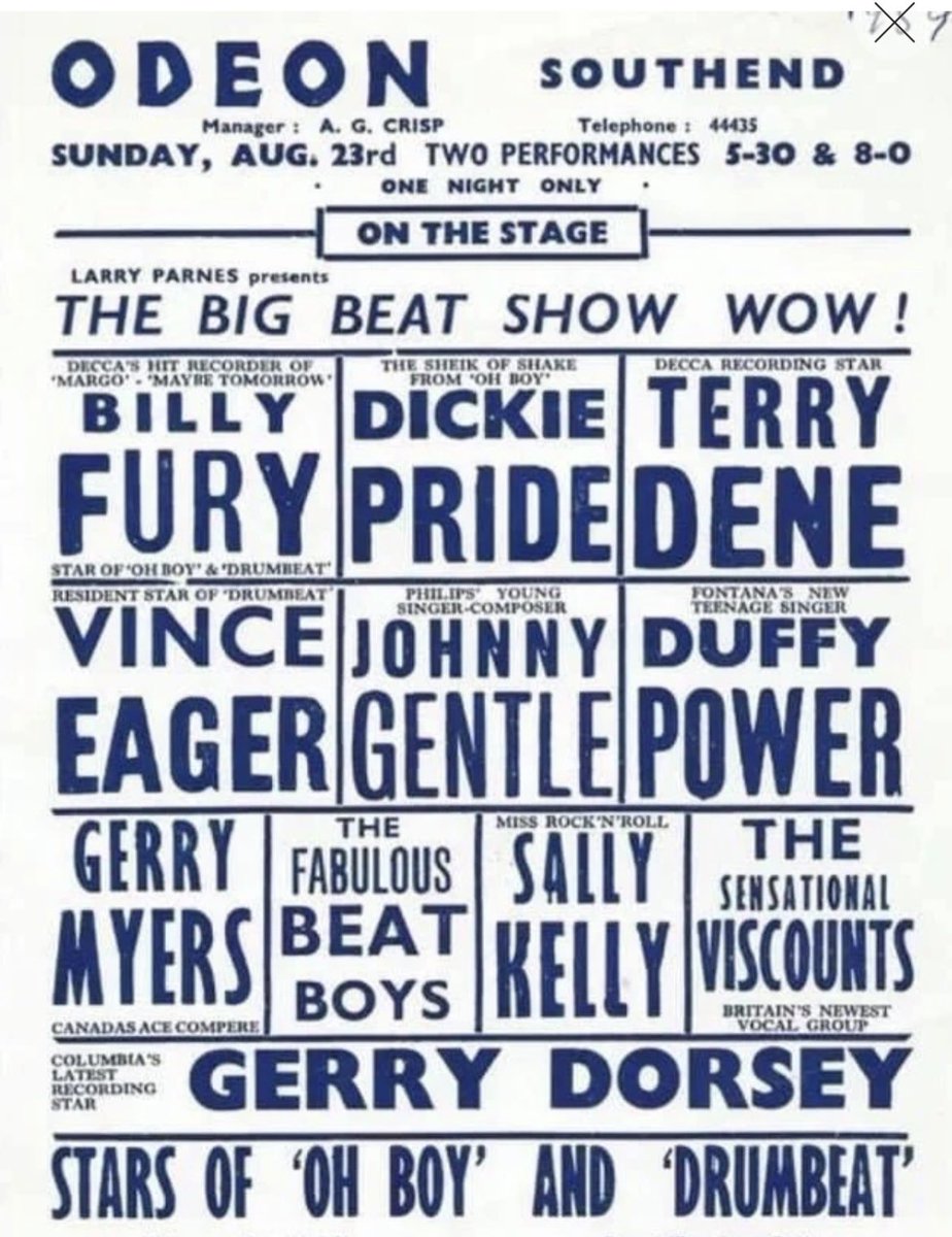 We wish @ehumperdinck a very happy 88th birthday today. Although his biggest chart success was in the second half of the sixties, did you know he also featured on many of the early Larry Parnes package shows as, Gerry Dorsey?