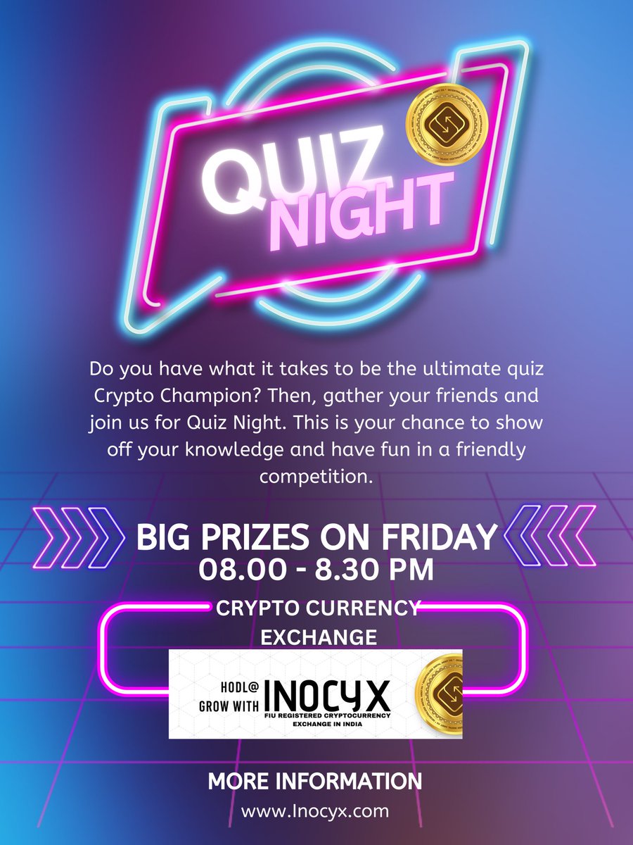'Get Ready to Test Your Crypto IQ: Join Our Crypto Quiz on Friday Night!'

#CryptoQuiz #CryptocurrencyTrivian #QuizCompetition
#BlockchainChallenge #CryptoKnowledge #CryptoContest
#QuizTime #CryptoEducation #CryptoCommunity
#BlockchainQuiz #TriviaTuesday #CryptoGames…