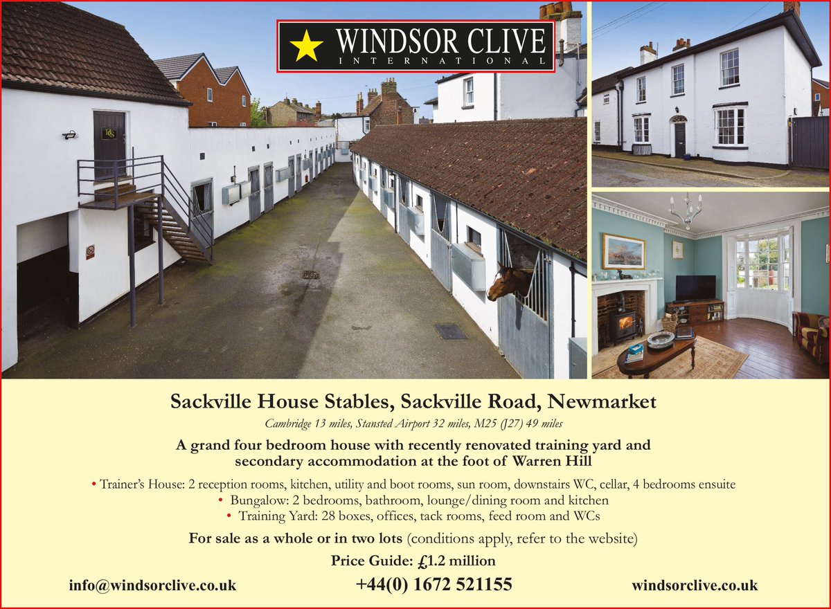 EBN (@bloodstocknews) on Twitter photo 🚨 <a href="/WindsorCliveInt/">Windsor Clive Int</a> - Sackville House Stables FOR SALE 🚨
✅ Grand four bedroom house
✅ Training Yard with 28 boxes
Price Guide: £1.2 million
See below for more info on the property or visit ⬇️
windsorclive.co.uk/equestrian-pro… 🚨 <a href="/WindsorCliveInt/">Windsor Clive Int</a> - Sackville House Stables FOR SALE 🚨
✅ Grand four bedroom house
✅ Training Yard with 28 boxes
Price Guide: £1.2 million
See below for more info on the property or visit ⬇️
windsorclive.co.uk/equestrian-pro…