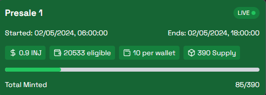 0xninja_labs's tweet image. Sci-Ninjas is in full swing! 85 Mints in just 1 hour!

Secure your exclusive Ninja!
Don&apos;t miss the chance to purchase yours. 

Keep an eye on: app.kage.finance/mint/inj1ajws3…