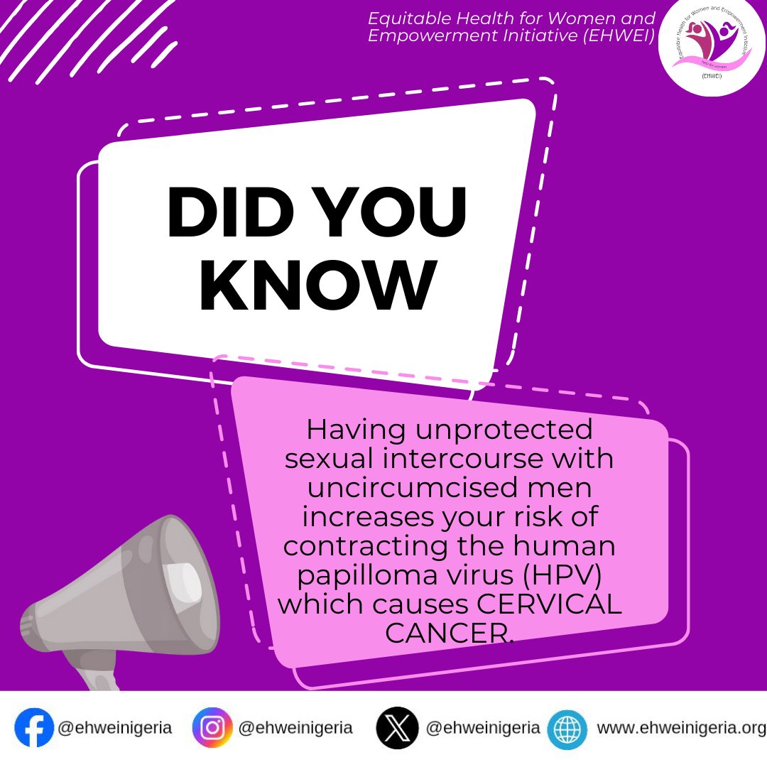 Having unprotected sex increases your risk of cervical cancer.

Safe sex saves lives.

Choose safe sex always.

Cc: @initiative_sankofa @nigeria_swa @globalfund @Preciou10576953 @apinnigeria  @apinnigeria @ecewsnigeria

#ehwei
#sexworkers
#sexwork
#safesex