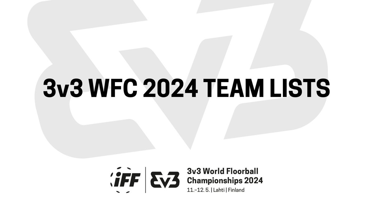 3v3 WFC 2024 Team Lists are now *finally* released!! 🥳 Head on over to the IFF App or the link below to check out who will be playing in the very first 3v3 World Floorball Championships 🙌 You may recognise some familiar names 😉 floorball.sport/2024/05/02/3v3… #floorball #3v3wfc2024