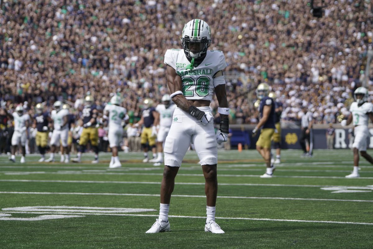 #AGTG After a great conversation with @CoachJ_Miller I am blessed to receive a Division 1 offer from Marshall University!! @HerdFB @CoachHuff @CoachMac44 @SFHSFBWheaton @AllenTrieu @EDGYTIM