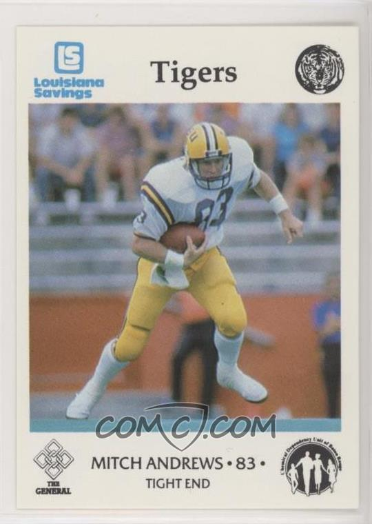 Mitch Andrews was one of the great early TE's in LSU history. He left LSU in 1985 as the career leader in receptions for a TE with 87 & 2nd in career rec yds by a TE with 865.