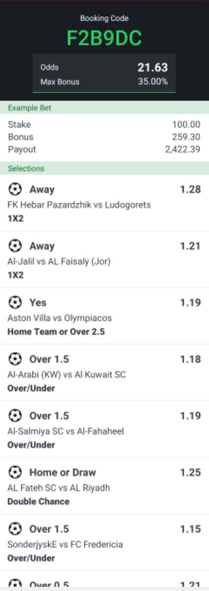 SPORTYBET LOVERS Booking code:F2B9DC Telegram link:t.me/dailyboomm