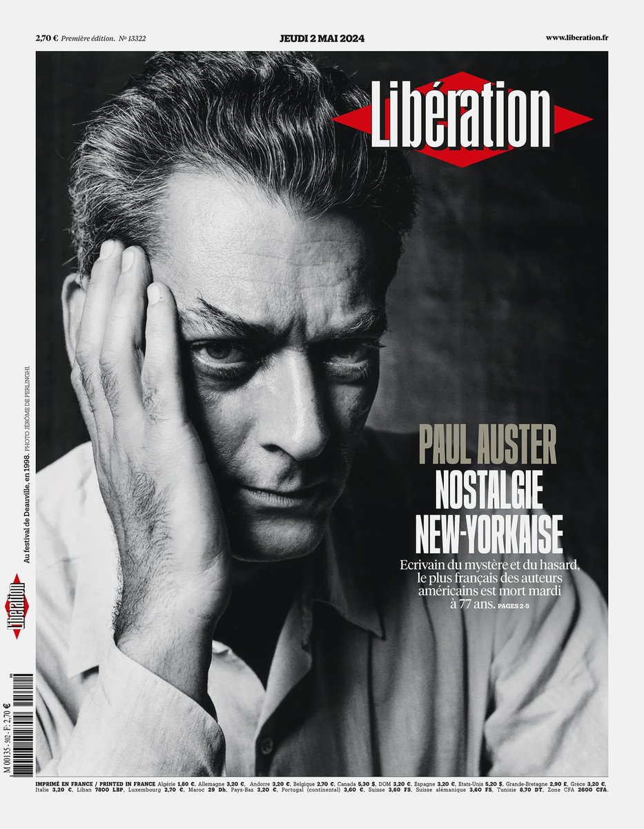 Paul Auster par Jérôme de Perlinghi pour @libe à l’occasion du festival du film américain de @DeauvilleUS