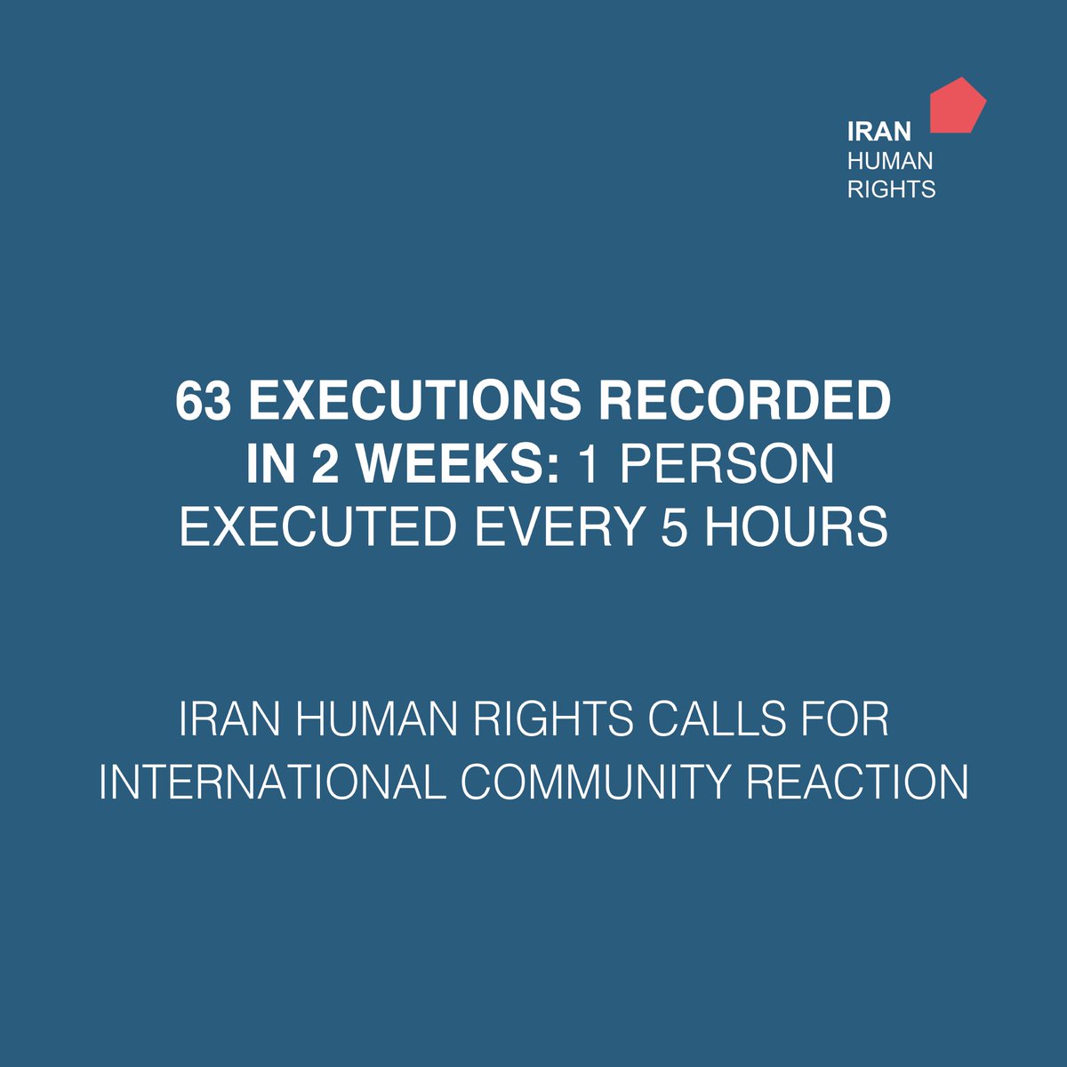 At least 63 people have been executed in Iranian prisons in the second fortnight of April and at least 171 people including six women were executed between January-April 2024. #Iran Human Rights calls for the international community to react to the wave of executions in Iran.