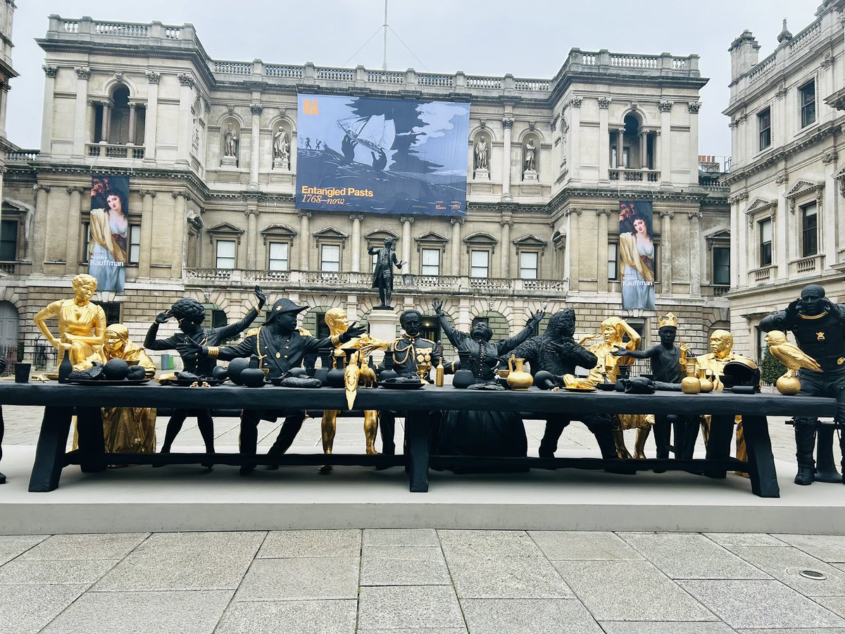 At a heads of chemistry uk meeting at the Royal Society of Chemistry today. Beautiful buildings and an interesting display in the courtyard “The First Supper” 🤓