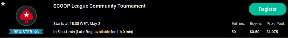 Today we have a VERY SPECIAL Homegame. 50c buy-in with 5 $215 Tickets Added! MORE IMPORTANTLY - YOU WILL BE JOINING TEAM FINTAN FOR SCOOP LEAGUE IF YOU FINISH TOP 5!