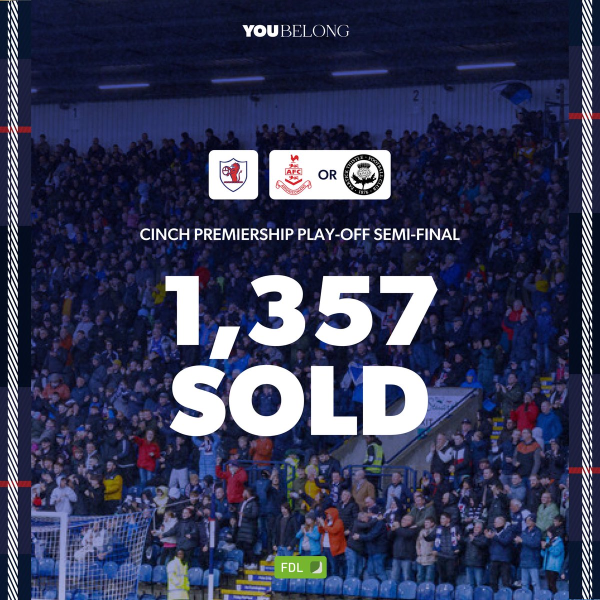 🚨 Play-Off General Sale Open

After going on sale yesterday to season ticket holders, we’ve already sold over 1,300 tickets for our upcoming Play-Off Semi-Final.

All supporters can now purchase their ticket:

🎟️ bit.ly/PlayOff-Semi

#YouBelong