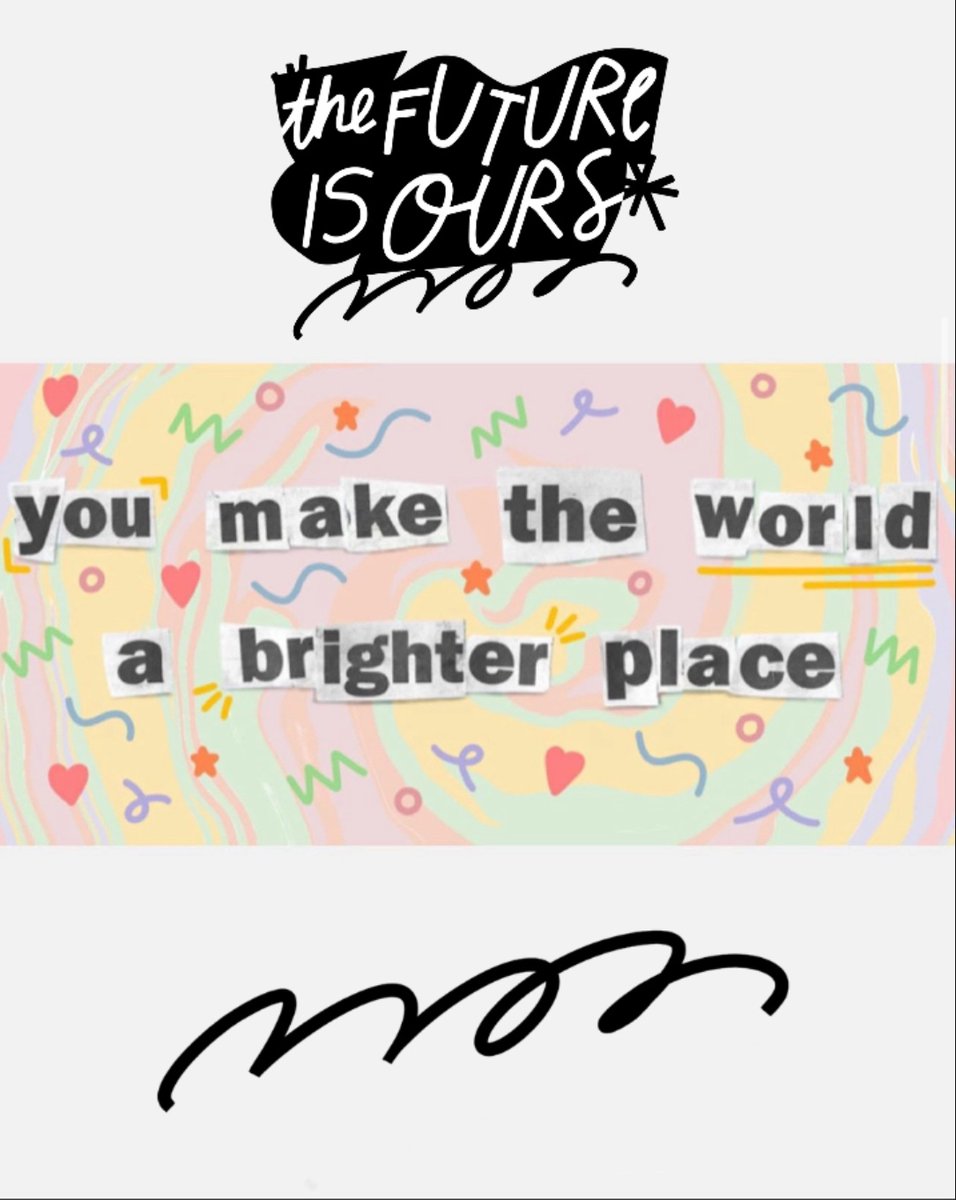 “You make the world a brighter place” doodle collage design by @positive_doodles_by_jess who has been working alongside @keepitbright for #TheFutureIsOursFestival 🌟 Look out for Jess’ designs on Manchester street posters and billboards & join us at @TheHorsfall to see more 〰️