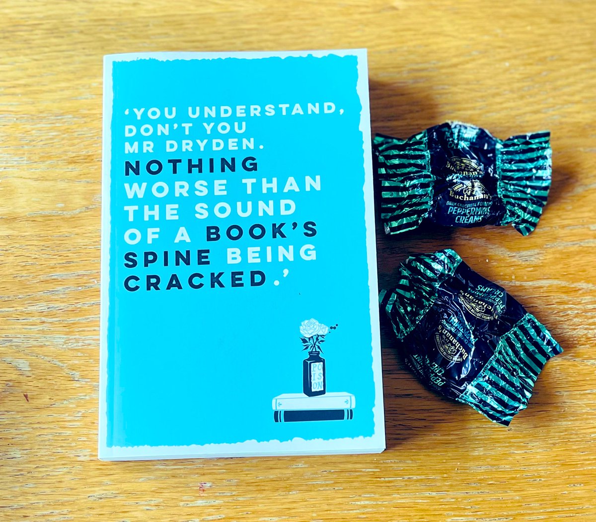 Thank you very much to @lararosetamara and @HodderBooks for my copy of #DIsForDeath by @HarrietEvans writing as #HarrietFTownson which is out in June. I have already eaten the peppermint creams, and after reading the cover am slightly scared to crack the spine when I read it!