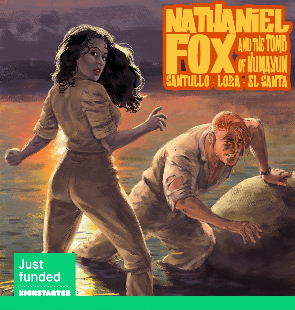 16 days left! Soon we'll be announcing our stretch goals. Click the link and follow the adventures of Nathaniel Fox, live on Kickstarter today! kck.st/4aNKNu7 #indiecomics #pulpadventure #comicsforeveryone #indie @indiecomicszone @Kickstarter