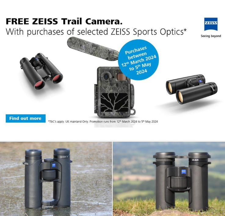 Claim a #FREE @ZEISSBirding Secacam 7 Trail Camera! Available on all #ZEISS Victory SF and SFL #binoculars. Offers ends this Sunday (May 5th). For further details, click the link 🔽 birders-store.co.uk/zeiss-shop.html
