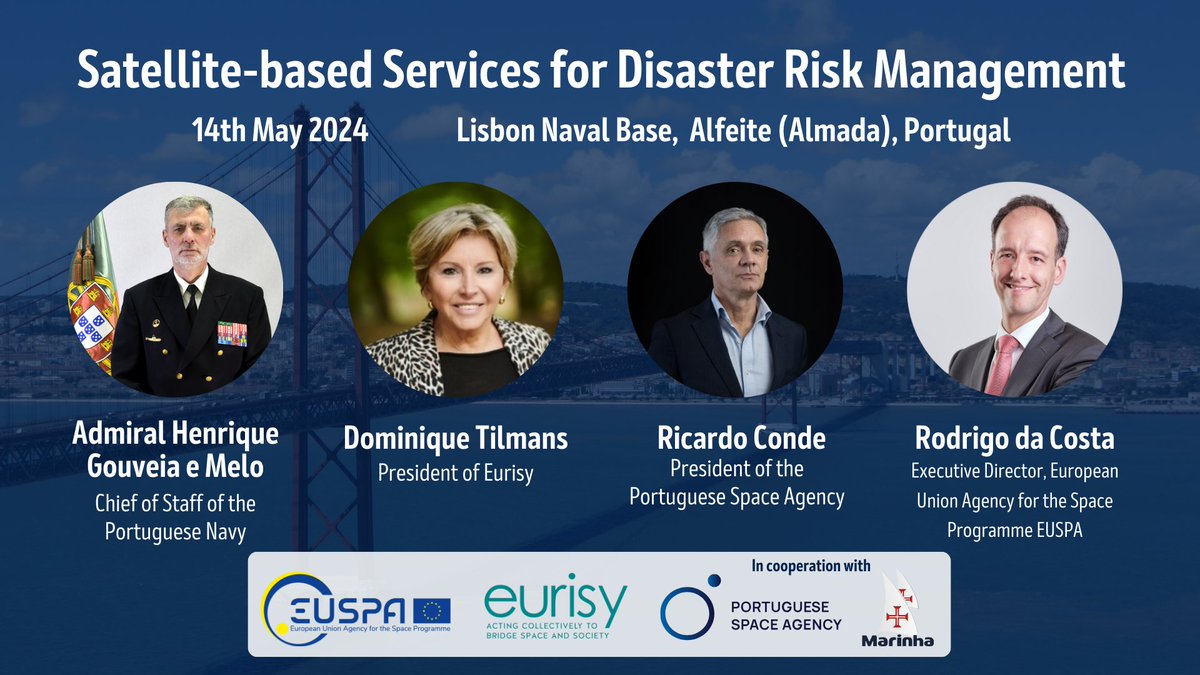 On May 14th, join us at the Lisbon Naval Base in Alfeite, Almada. 💡Register here to join us in person at the event 👇 eurisy.eu/event/satellit…