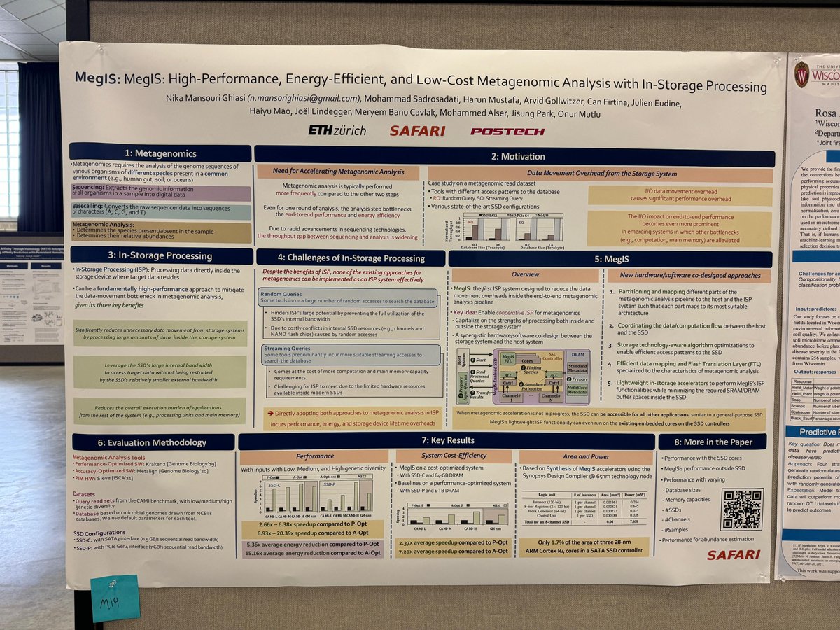 SAFARI Research Group (@safari_eth_cmu) on Twitter photo For those who missed Poster Session II <a href="/RECOMBconf/">RECOMB Conference Series</a>, you can find our posters below. Thanks to <a href="/FirtinaC/">Can Firtina</a> & <a href="/ArvidGollwitzer/">Arvid E. Gollwitzer</a> for presenting our work!
RawHash2: arxiv.org/pdf/2309.05771
MegIS: arxiv.org/pdf/2311.12527
Swordfish: arxiv.org/abs/2310.04366
<a href="/_onurmutlu_/">Onur Mutlu</a> <a href="/ProjectBioPIM/">BioPIM Project</a> For those who missed Poster Session II <a href="/RECOMBconf/">RECOMB Conference Series</a>, you can find our posters below. Thanks to <a href="/FirtinaC/">Can Firtina</a> & <a href="/ArvidGollwitzer/">Arvid E. Gollwitzer</a> for presenting our work!
RawHash2: arxiv.org/pdf/2309.05771
MegIS: arxiv.org/pdf/2311.12527
Swordfish: arxiv.org/abs/2310.04366
<a href="/_onurmutlu_/">Onur Mutlu</a> <a href="/ProjectBioPIM/">BioPIM Project</a>