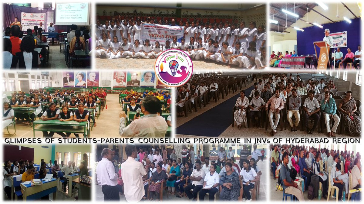 A glimpse of the impactful Students-Parents Counselling Session held at the JNVs of Hyderabad Region under the #VigyanJyoti Programme! A collaboration between students, parents and teachers to ignite a passion for science and beyond. #GirlsInSTEM