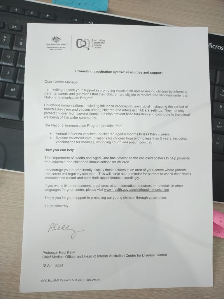 BREAKING:
⚠️ WARNING ⚠️
Australian Childcare Centres are receiving these letters which seek to Deputise Childcare Centre staff into pushing 'Vaccines' onto the Parents of the Children in their care. This is repugnant. Please WARN Family Members with Kids in Childcare 👇👇👇