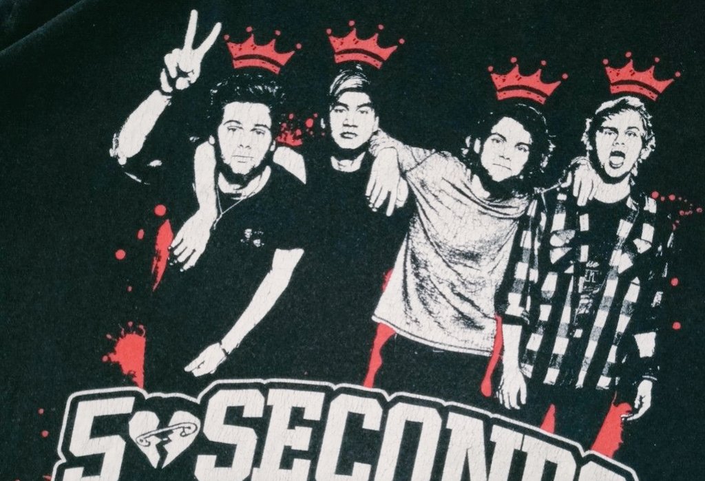 manusia macam apa gue yang bahagianya punya merch official 5sos, band yang udh gue ikutin dari 2016