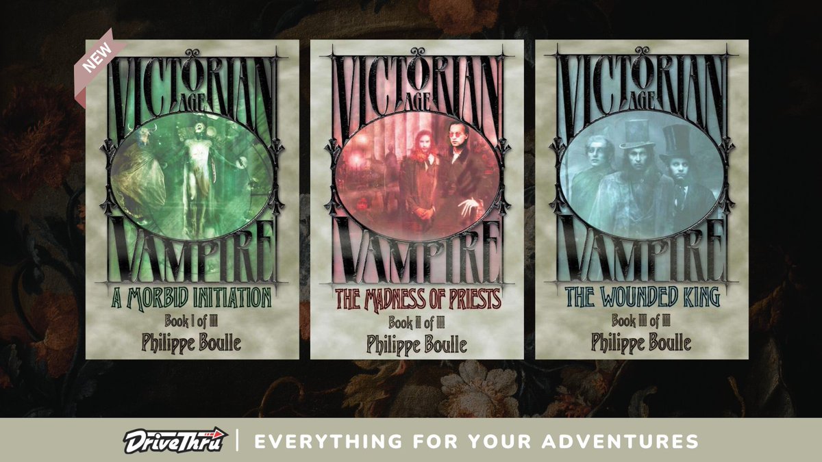 Victorian Age Vampire Trilogy and more re-released in ePub formats for your eReader at @DriveThruFic Get 'em here: tinyurl.com/2x4wyczj #TTRPGs #VampireTheMasquerade