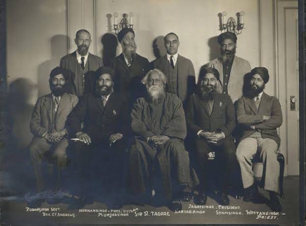 Rabindranath Tagore, during his 1929 visit to the West 2nd Avenue Gurduara in Vancouver.