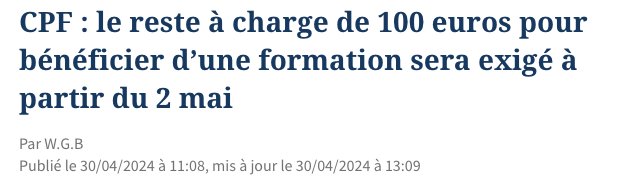 Nouvel impôt qui rentre vigueur aujourd hui.. Pas sur les superprofits, ni sur les grosses fortunes mais sur votre compte personnel de formation !  Le gouvernement #Macron, le plaisir de prendre à ceux qui ont peu.