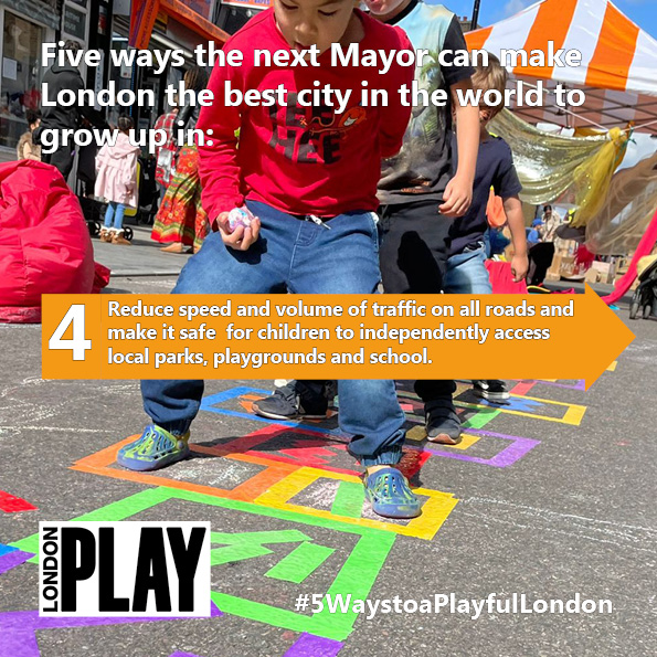 Five ways the next Mayor of London can make the capital the best city in the world to grow up in: 4. Make the roads safe to enable children to independently access local parks, playgrounds & schools #5WaystoaPlayfulLondon #playmatters tinyurl.com/84xduz4n