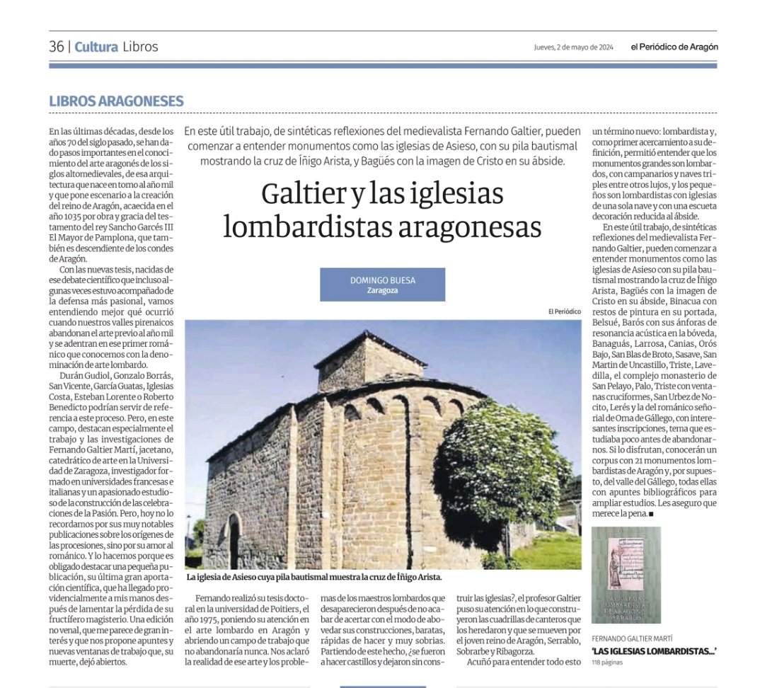 🗣️Para los amantes de la arquitectura histórico artística y especialmente del románico: estudio de la arquitectura lombarda y lombardista en iglesias de la provincia de Huesca.