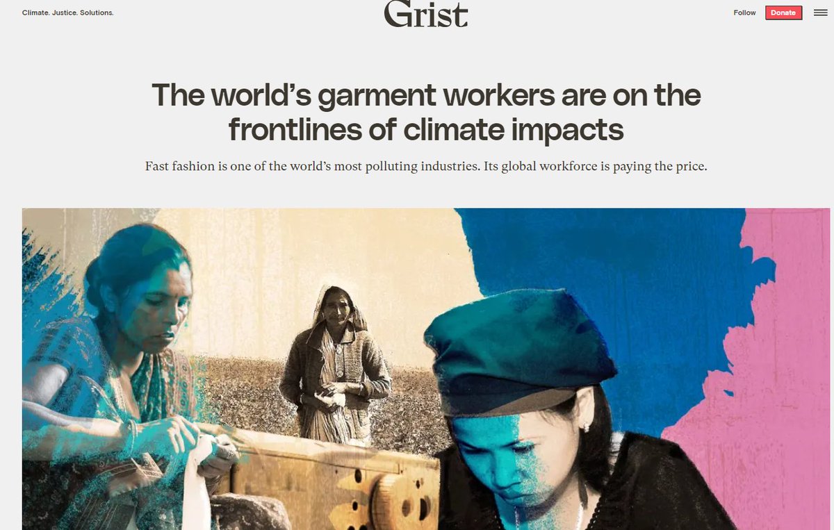 Fantastic reporting by @louisedonovan, @snigdhapoonam + @Yawansah12 in today's @grist Proud to have contributed 𝙃𝙤𝙩 𝙏𝙧𝙚𝙣𝙙𝙨 research to this vital piece on garment workers' climate struggles in Cambodia, India and Ghana Check it out here 👇 grist.org/labor/the-worl…