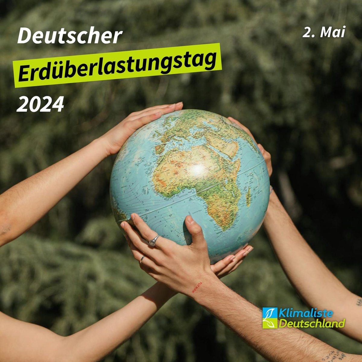 Heute, am 2. Mai ist deutscher #Erdüberlastungstag 2024. Das bedeutet, dass wir in Deutschland mehr Ressourcen nutzen, als unsere #Ökosysteme regenerieren können. Wenn alle Menschen weltweit denselben Lebensstil hätten wie in Deutschland, wären drei Erden notwendig. #NoPlanetB