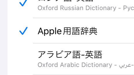 Apple用語辞典とか入ってたんだ