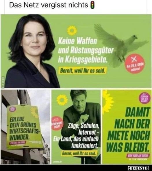 Ihr wisst schon, weshalb ich keine 'Grünen' (nebst Alt-Parteien) wähle ⁉️🤥🤮