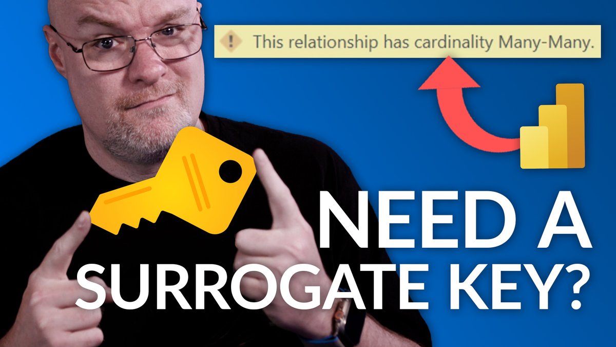 Guy In A Cube (@guyinacube) on Twitter photo This looks at a scenario of a hierarchy but the child ID repeats and we can't create a relationship on it. <a href="/awsaxton/">Adam Saxton</a> looks at how you could use a surrogate key to get a relationship in place so you can build your #PowerBI report.
Watch on YouTube - guyinacu.be/surrogatekey2 This looks at a scenario of a hierarchy but the child ID repeats and we can't create a relationship on it. <a href="/awsaxton/">Adam Saxton</a> looks at how you could use a surrogate key to get a relationship in place so you can build your #PowerBI report.
Watch on YouTube - guyinacu.be/surrogatekey2