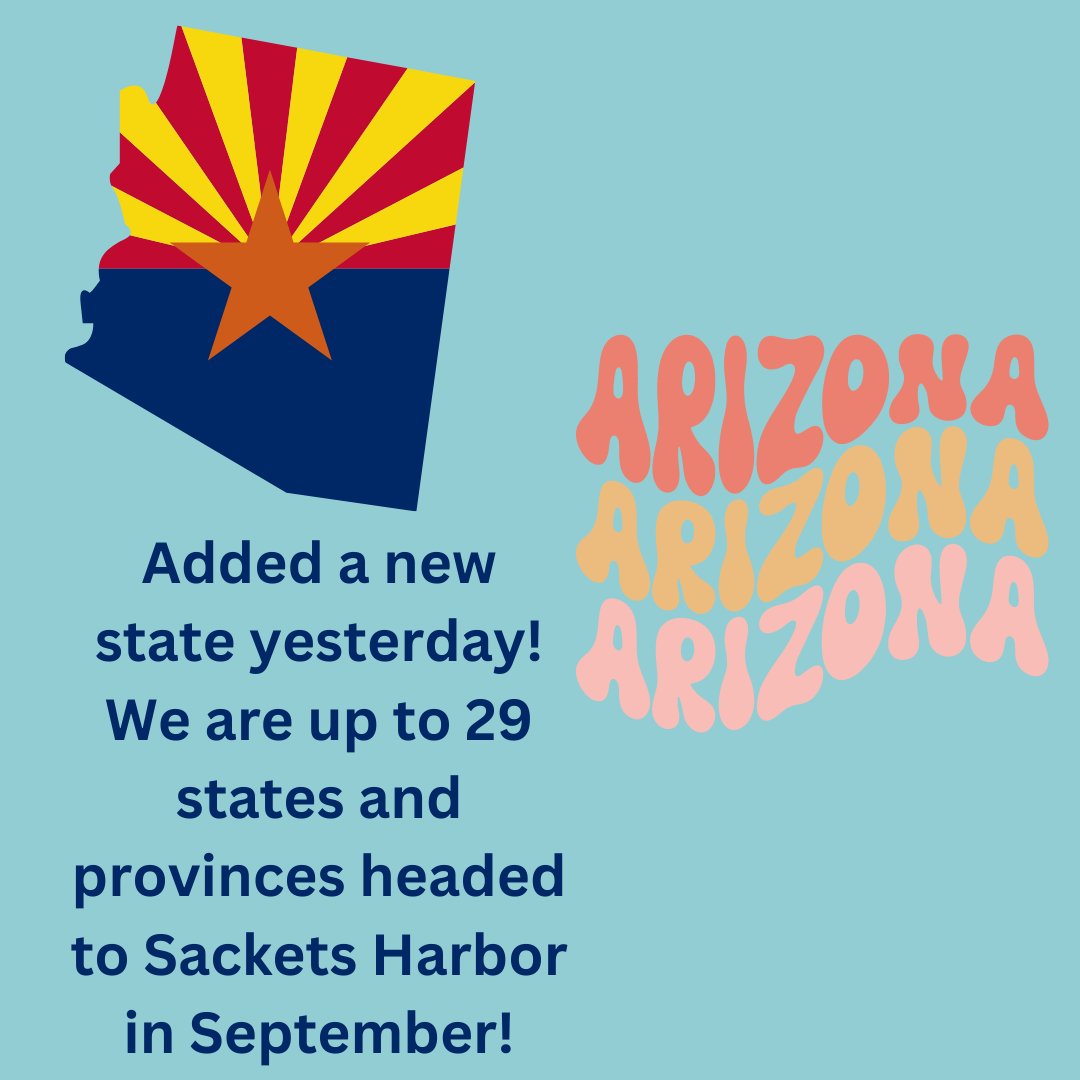 Where are you traveling from?!?

We added Arizona yesterday for a new state!!

We also had 2 Sackets Harbor runners sign up traveling all the way from Brady Road (steps from the start/finish line) What a perfect commute!!!

#sacketsharbormarathon #sacketsharborhalfmarathon