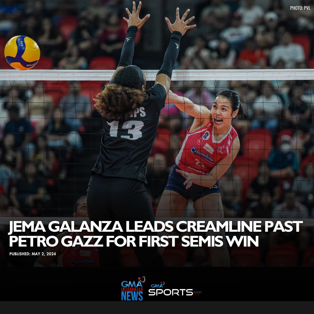 JEMA IN THE CLUTCH 💪

Pacing the Cool Smashers with 23 points anchored on 20 attacks and three blocks, Jema Galanza also delivered the last two points to hand Creamline the win over Petro Gazz.

Follow #GMASports for more #PVL updates.