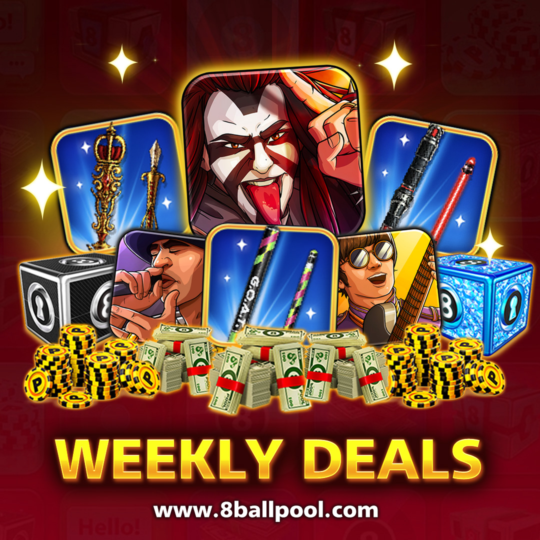 NEW Web Shop #WeeklyDeals! 🎱 ✨ 🎁 Add past #PoolPass Avatars, rare Cues & more to your collection! Go now » mcgam.es/NILfxB 🗓️ Offers end May 8, 23:59 UTC #8BallPool
