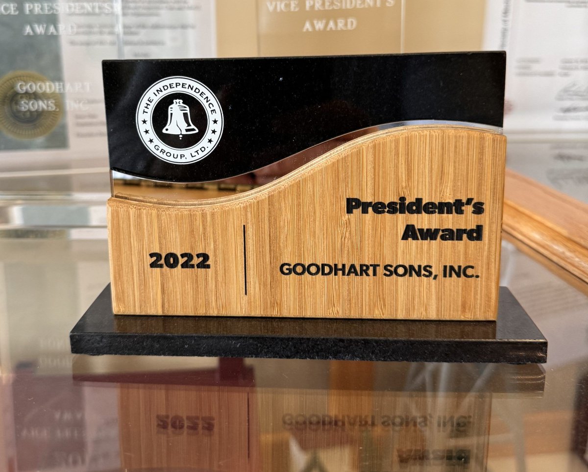 Goodhart Sons, Inc. was recently presented with the President’s Award by our Property and Casualty Insurance Captive group. 

You can read more here: buff.ly/4bly29W 

#safety #fabrication #installation #familybusiness #familyowned #powergeneration #alternativeenergy