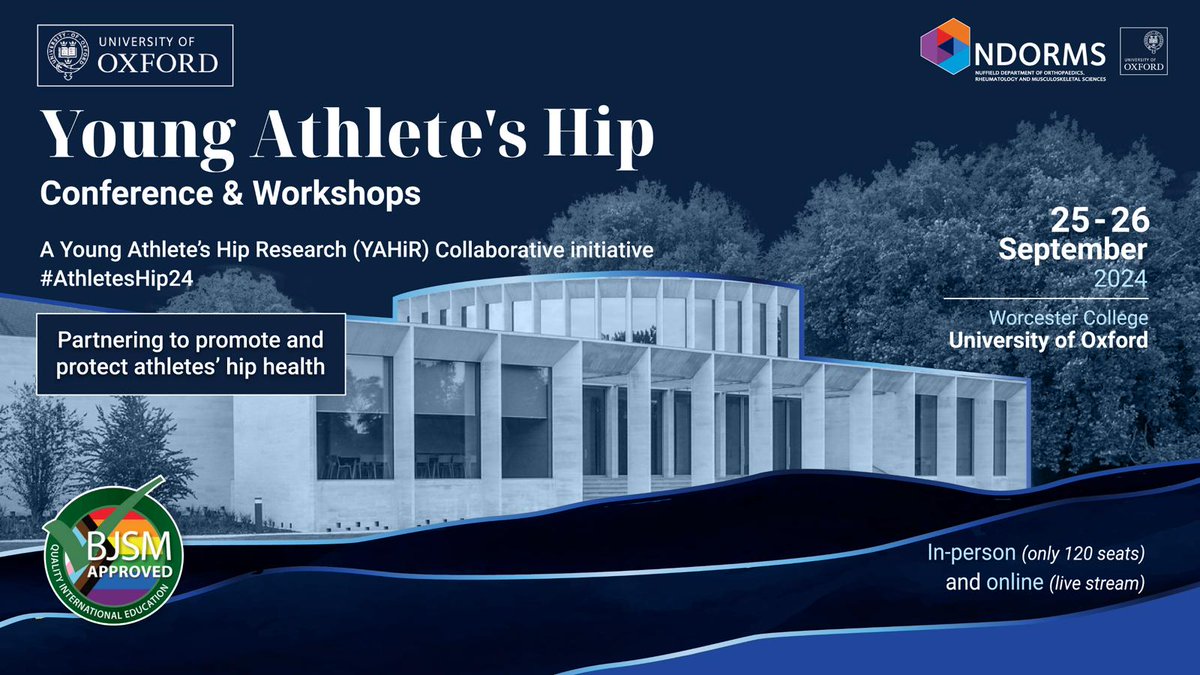 📢 Calling all early career researchers #GetInvolved Submit your abstract for the chance to showcase your work at #AthletesHip24 🙌 ⚠️ #AbstractSubmission is now OPEN ⏰Deadline 31 May 2024 ✅ BJSM Approved ℹ️ More info bit.ly/3UHSBYX @JOSPT @ndorms @YAHiRCollab