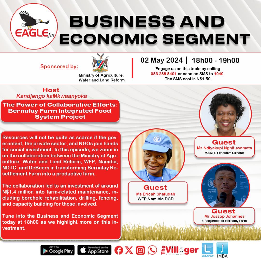 Resources will not be quite as scarce if the government, the private sector, and NGOs join hands for social investment. In this episode, we zoom in on the collaboration between the Ministry of Agriculture, Water and Land Reform, WFP, Namdia, NDTC, and DeBeers -