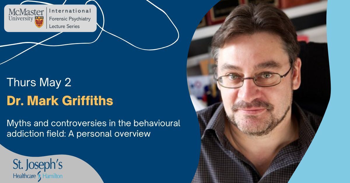 Myths and Controversies in the Behaviour #Addiction Field: A Personal Overview
We welcome Dr. Mark Griffiths again with this week’s International #ForensicPsychiatry Lecture Series.
Join us today at 10 a.m. by registering for free at stjosham.zoom.us/webinar/regist…