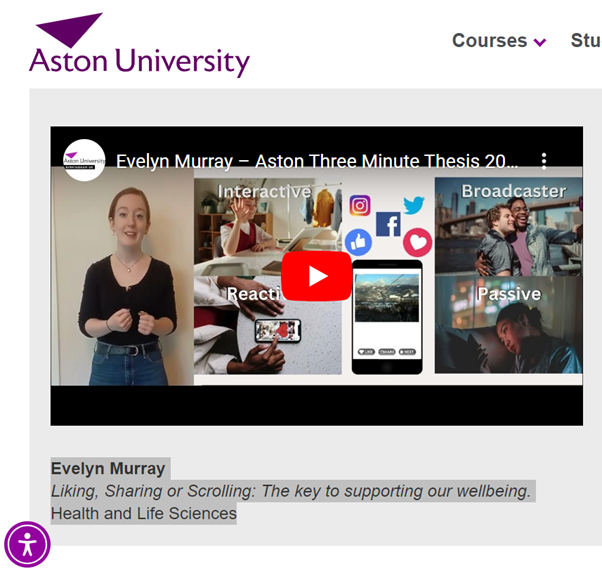 Interested in what our doctoral research students are doing? Watch their 3-min thesis competition entries and vote here (forms.office.com/pages/response…) for your favourite one (by 21st of May)! #3MinuteThesis #3MT #AstonResearch #AstonPsychology