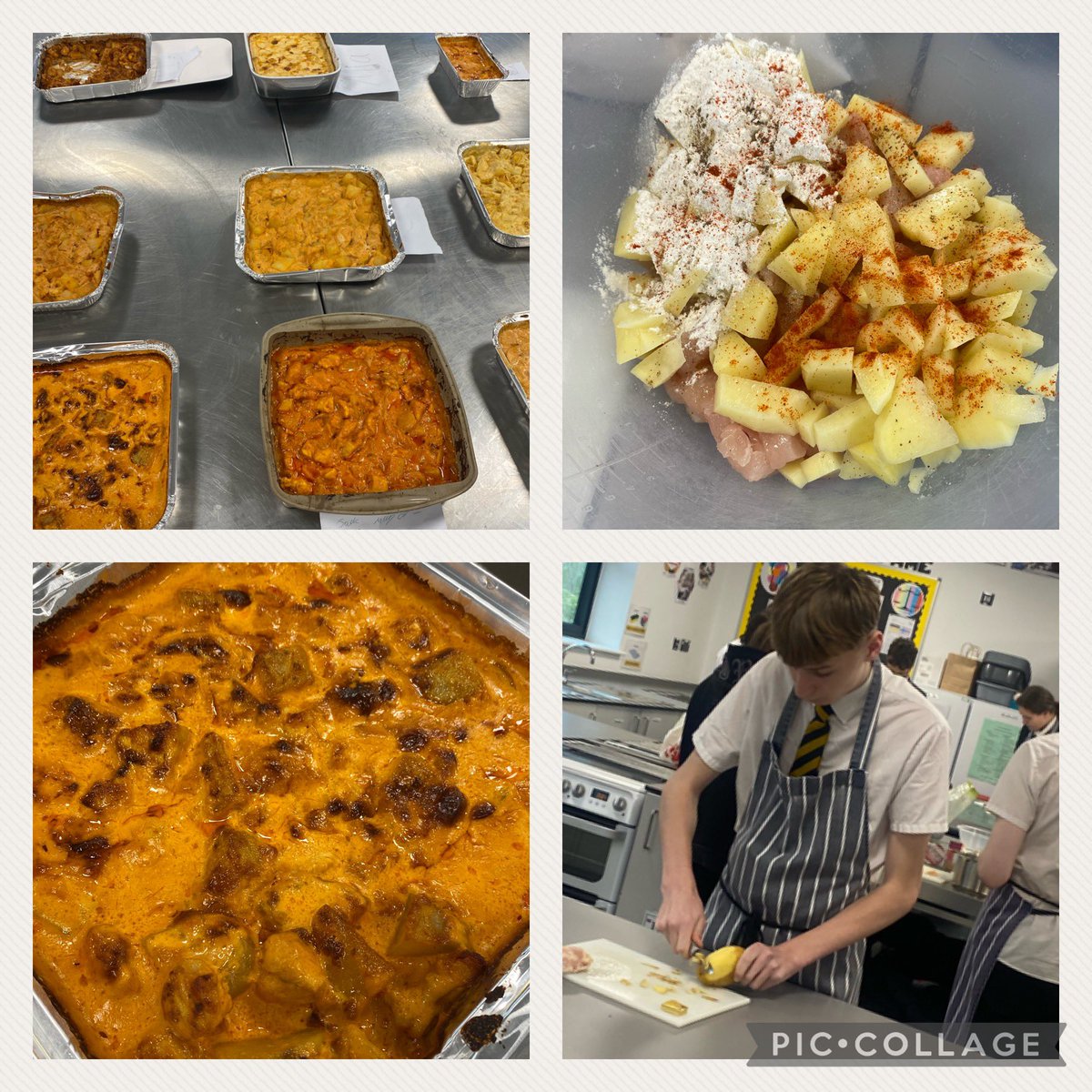 Today 10B GCSE students made paprika chicken. Peeling, chopping, mixing, measuring, temperature control, monitoring, trying new ingredients and becoming #healthyconfidentindividuals. Starting to master the cleaning! All in one hour! #lifeskills #learningforlife very proud! 😊