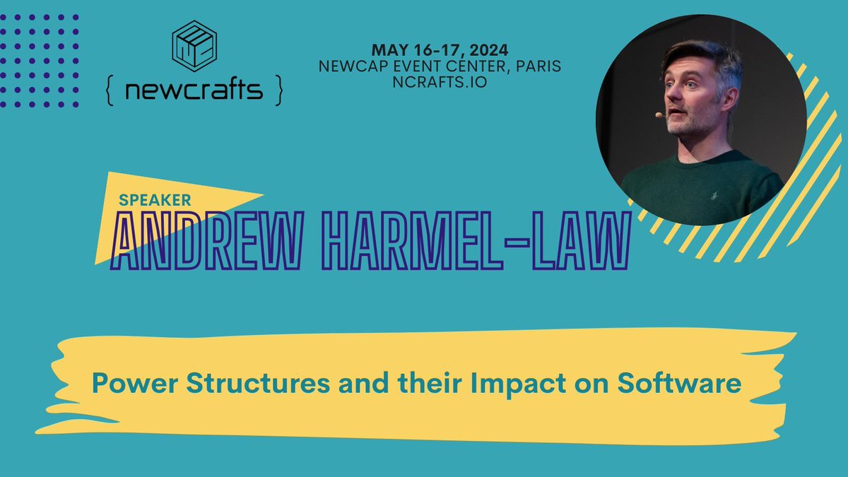 On Day 2, we will have the Opening Keynote by Andrew Harmel-Law: Power Structures and their Impact on Software: buff.ly/4aR5khB Join us for two days of talks and hands-ons in Paris on May 16+17